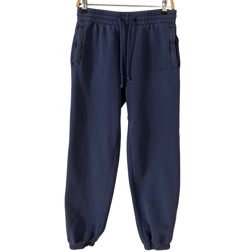 Roots Navy Blue Organic Cotton Blend Jogger Sweatpants Size 3 Womens Relaxed Fit